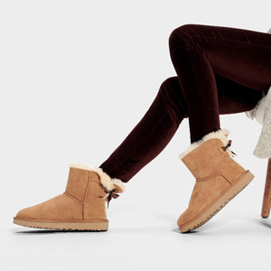 מגפי נשים מיני בלי בו חום UGG Mini Bailey Bow II Chestnut