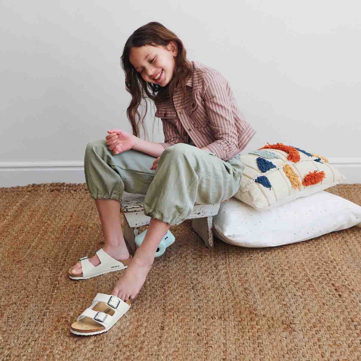 בירקנשטוק כפכפי ילדים אריזונה Birkenstock Arizona Kids BF White