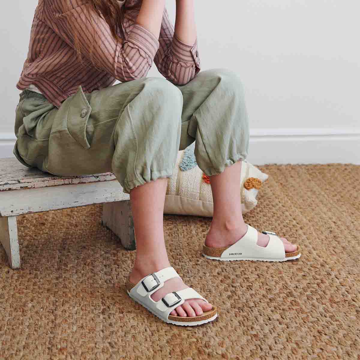 בירקנשטוק כפכפי ילדים אריזונה Birkenstock Arizona Kids BF White