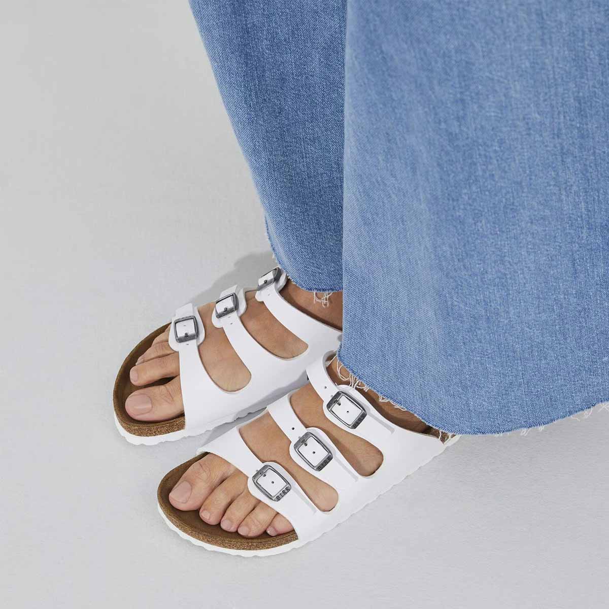 Birkenstock Florida BS White כפכפי בירקנשטוק פלורידה לבן לנשים