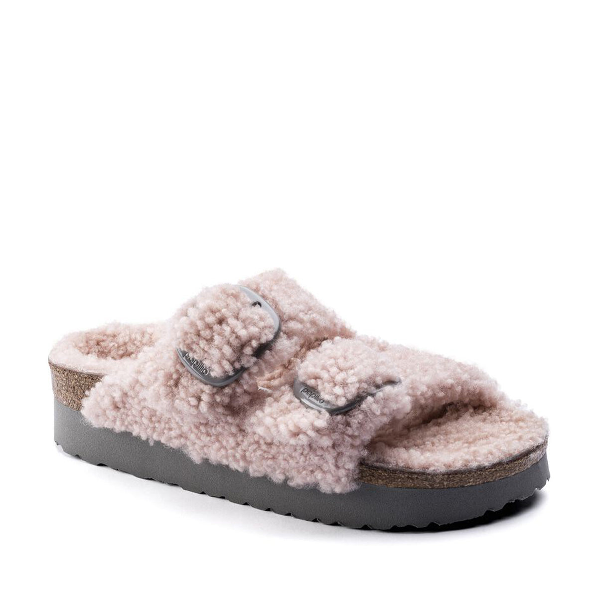 Birkenstock Arizona Big Buckle Platform Fur Rose כפכפי נשים בירקנשטוק