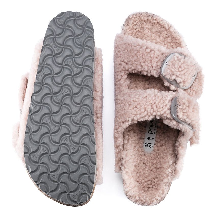 Birkenstock Arizona Big Buckle Platform Fur Rose כפכפי נשים בירקנשטוק