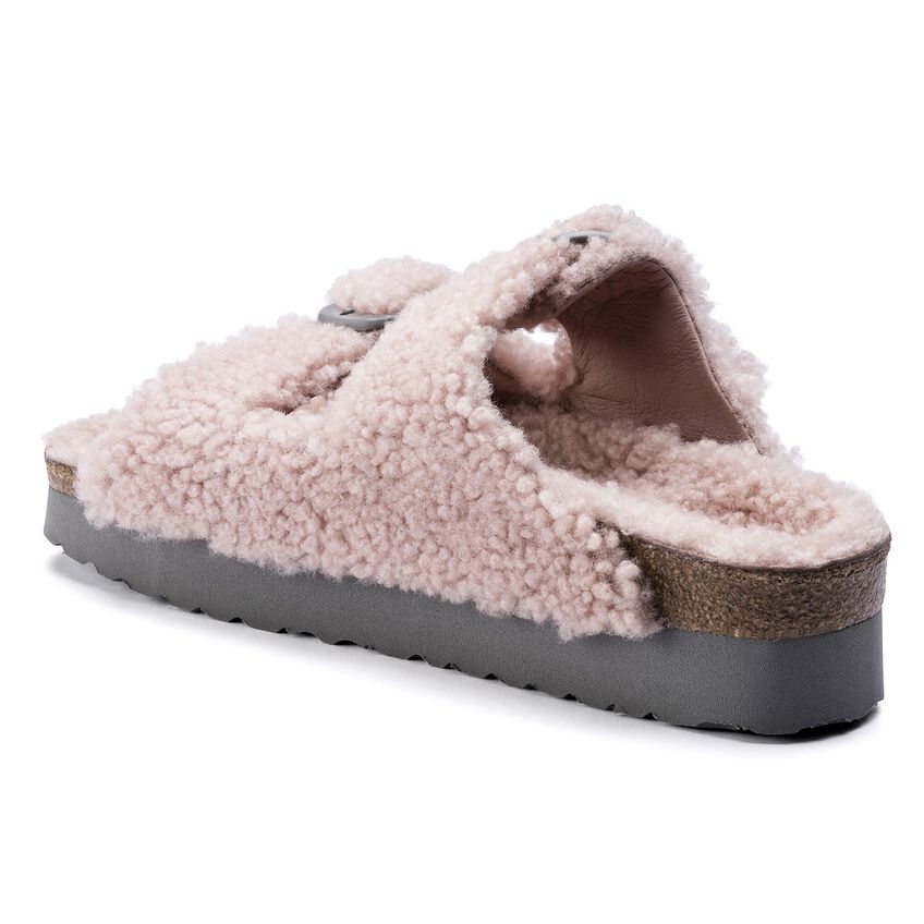 Birkenstock Arizona Big Buckle Platform Fur Rose כפכפי נשים בירקנשטוק