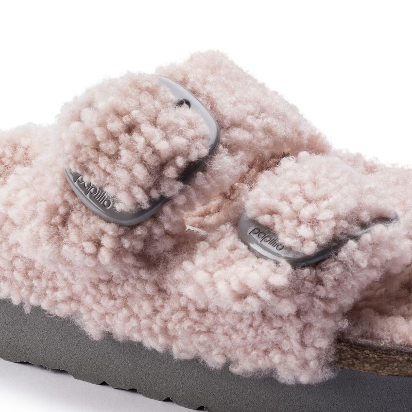 Birkenstock Arizona Big Buckle Platform Fur Rose כפכפי נשים בירקנשטוק