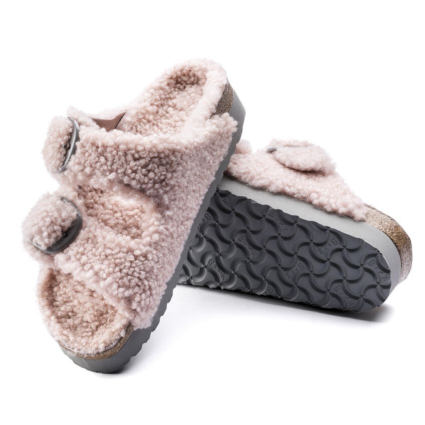 Birkenstock Arizona Big Buckle Platform Fur Rose כפכפי נשים בירקנשטוק