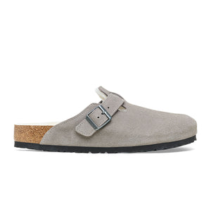 Birkenstock Boston Fell Stone Coin כפכפי בירקנשטוק בוסטון פרווה סטון