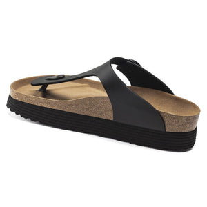 בירקנשטוק כפכפי נשים גיזה שחור Birkenstock Gizeh Platform Vegan Birko-Flor Black