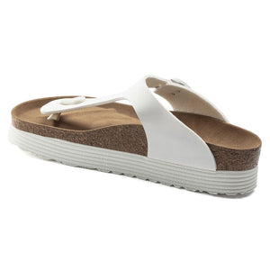 בירקנשטוק כפכפי נשים גיזה לבן Birkenstock Gizeh Grooved Platform White VEG