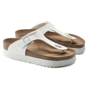 בירקנשטוק כפכפי נשים גיזה לבן Birkenstock Gizeh Grooved Platform White VEG