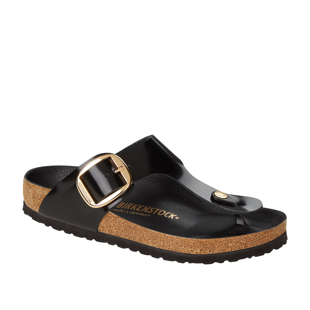 Birkenstock Gizeh Big Buckle High-Shine Black גיזה אבזם שחור לק