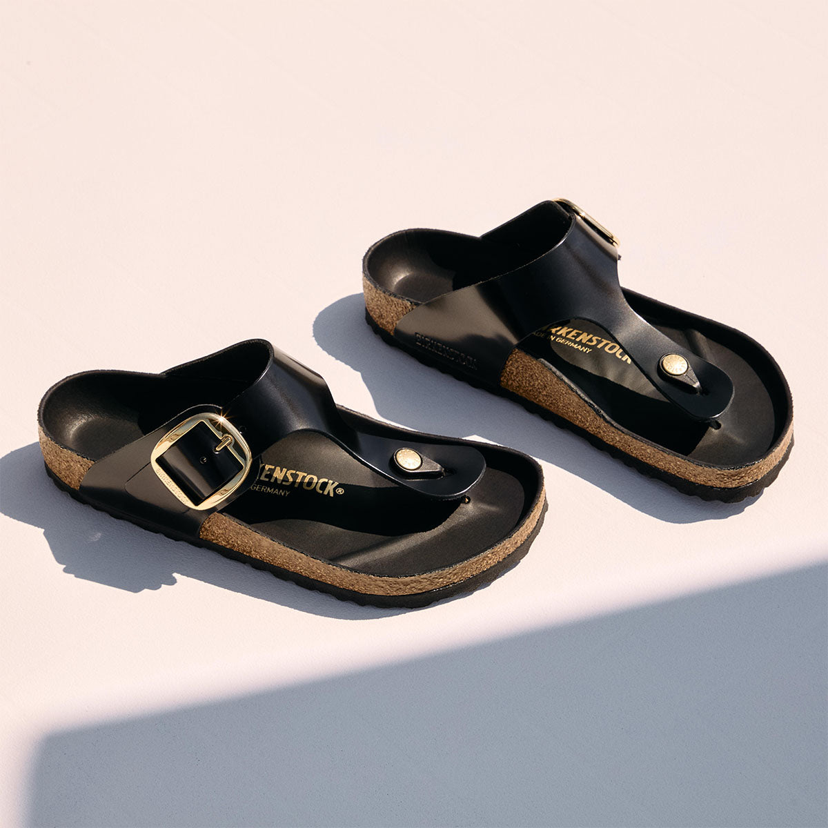 Birkenstock Gizeh Big Buckle High-Shine Black גיזה אבזם שחור לק
