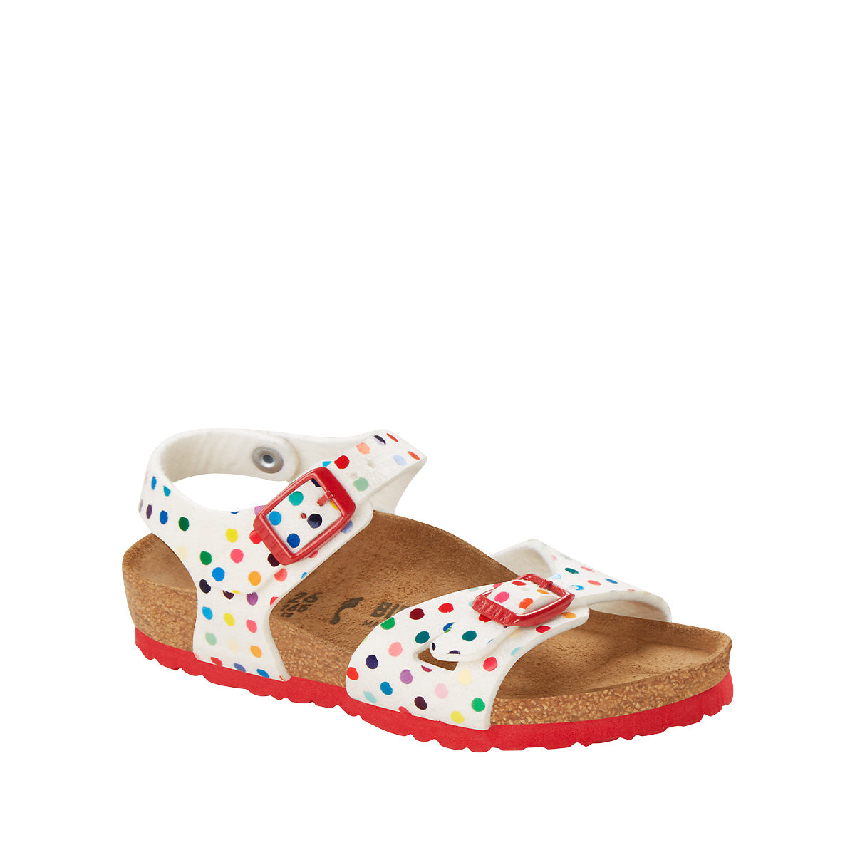 בירקנשטוק סנדלי ילדים ריו לבן נקודות Birkenstock Rio Kids Rivet Logo Digital Dots White