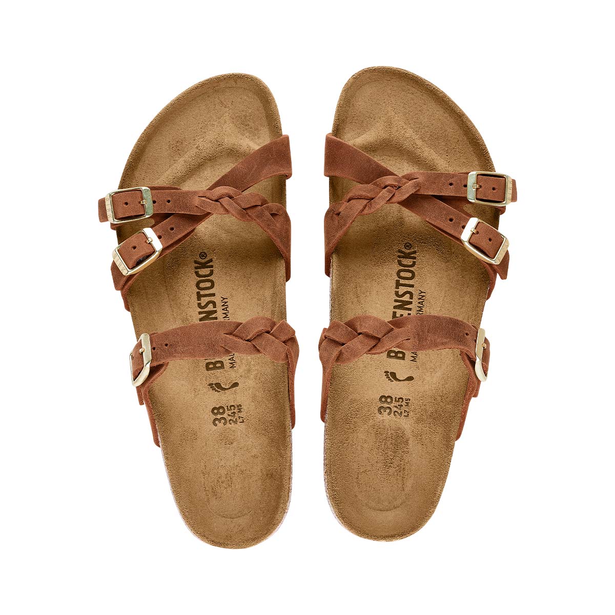 Birkenstock Franca Braided Cognac כפכפי בירקנשטוק פרנקה לנשים