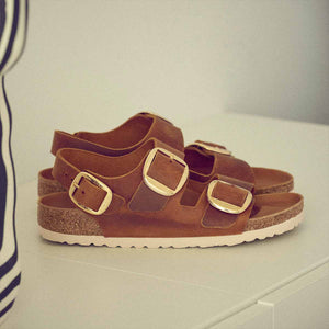 Birkenstock Milano Big Buckle Cognac בירקנשטוק סנדלי נשים