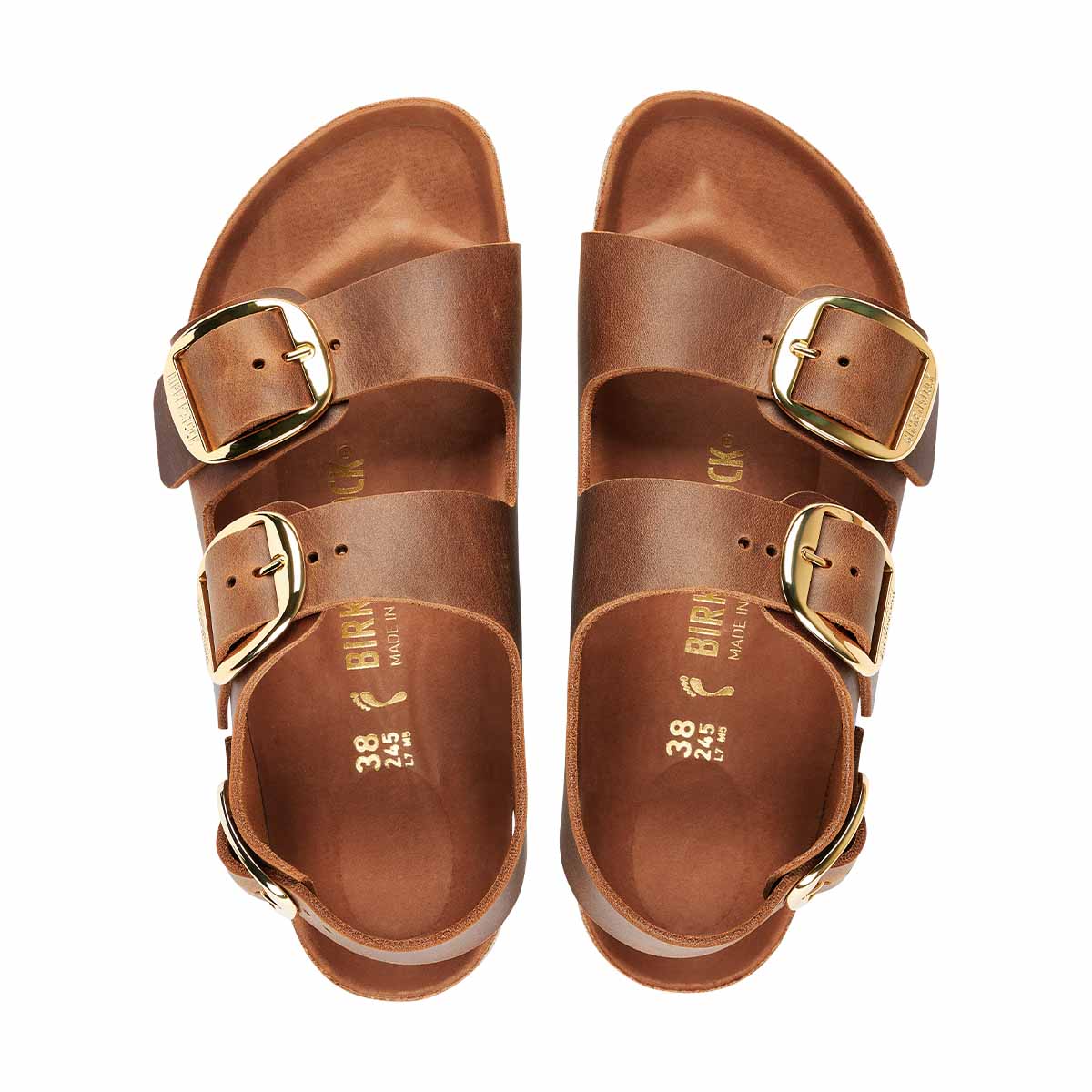 Birkenstock Milano Big Buckle Cognac בירקנשטוק סנדלי נשים