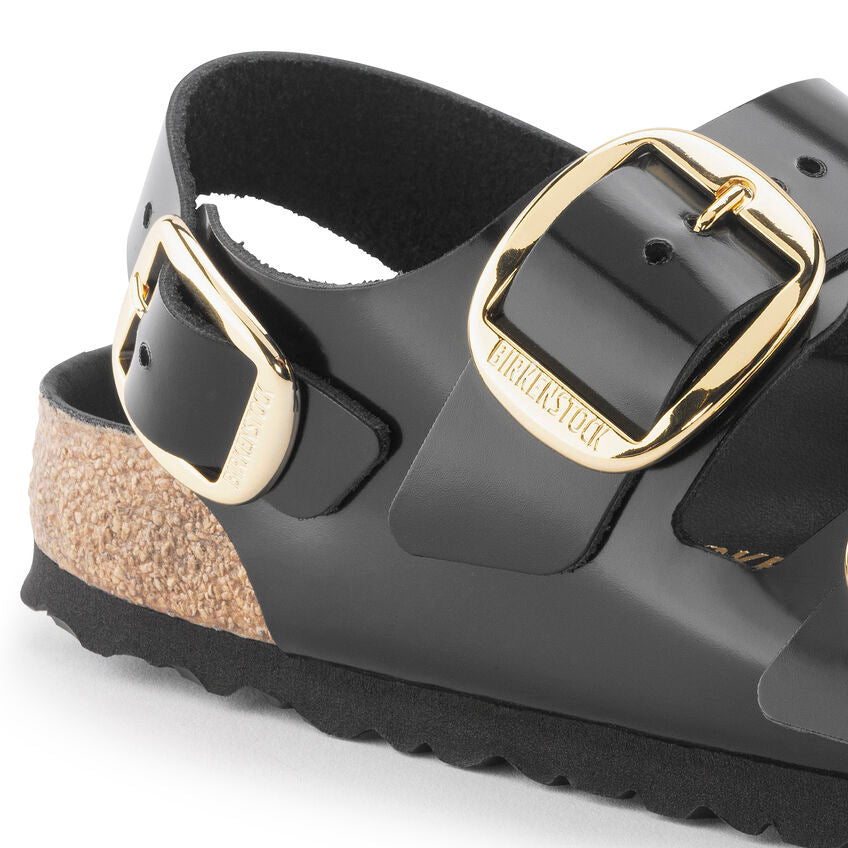 Birkenstock Milano Big Buckle High Shine Black בירקנשטוק סנדלי נשים