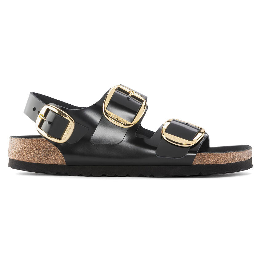 Birkenstock Milano Big Buckle High Shine Black בירקנשטוק סנדלי נשים