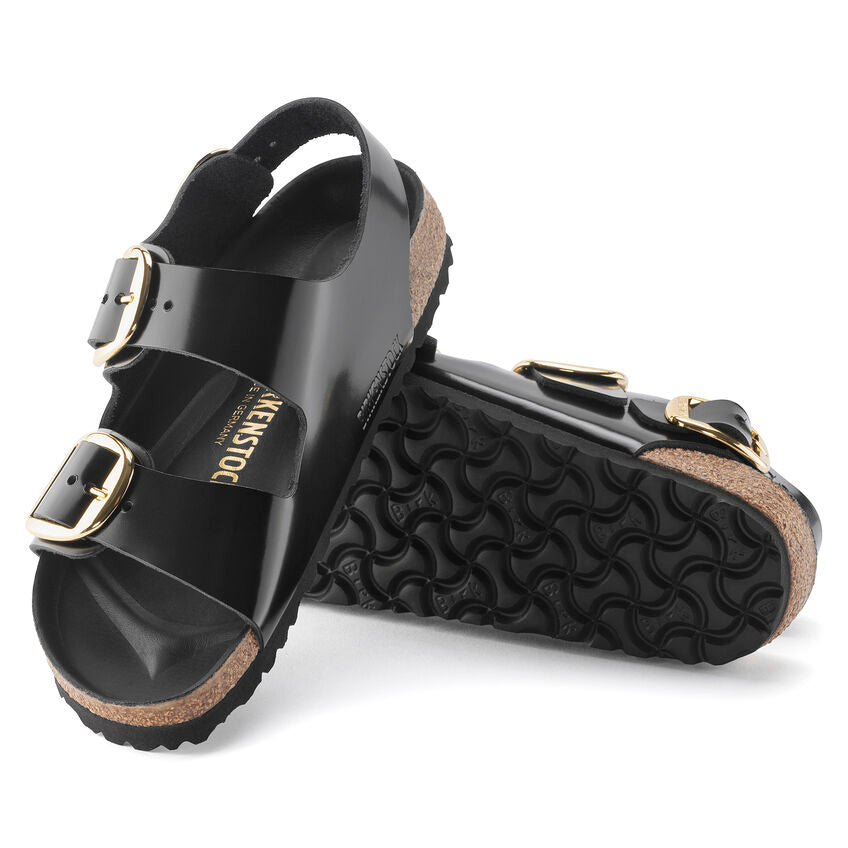 Birkenstock Milano Big Buckle High Shine Black בירקנשטוק סנדלי נשים