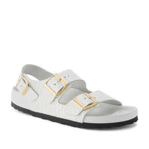 Birkenstock Milano Rivet Logo Emboss white סנדלי נשים בירקנשטוק