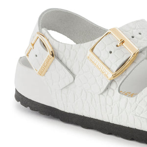 Birkenstock Milano Rivet Logo Emboss white סנדלי נשים בירקנשטוק