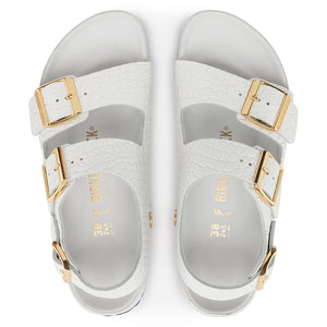 Birkenstock Milano Rivet Logo Emboss white סנדלי נשים בירקנשטוק