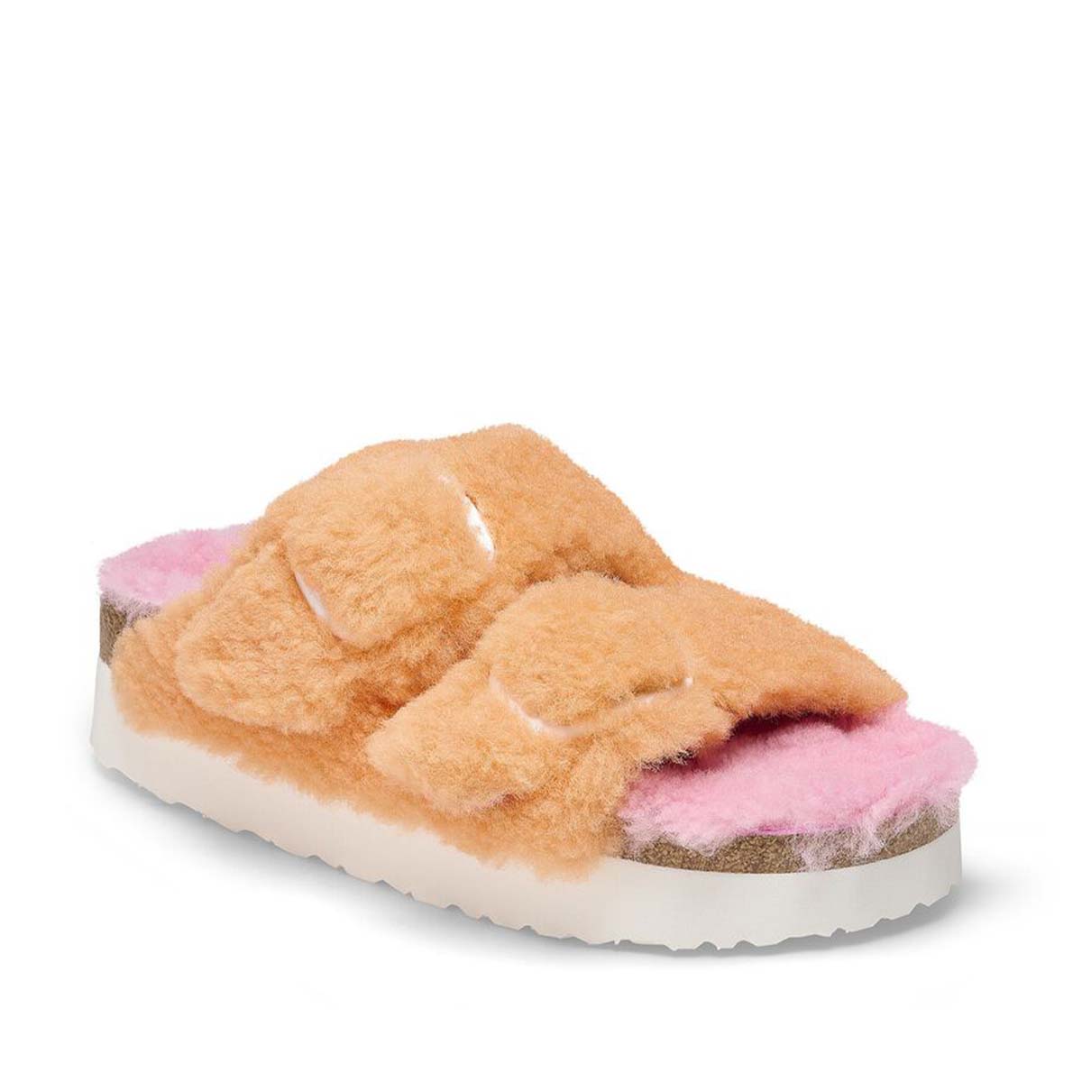 Birkenstock Arizona Big Buckle PAP Papaya Candy Pink אריזונה פרווה פלטפורמה