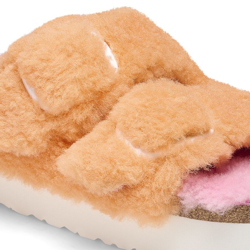 Birkenstock Arizona Big Buckle PAP Papaya Candy Pink אריזונה פרווה פלטפורמה