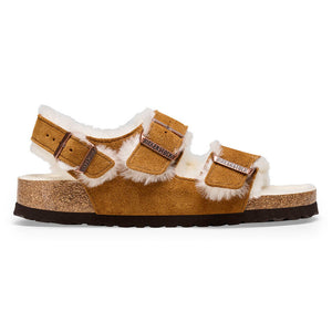 Birkenstock Milano Suede Shearling Mink סנדלי בירקנשטוק מילאנו פרווה מינק