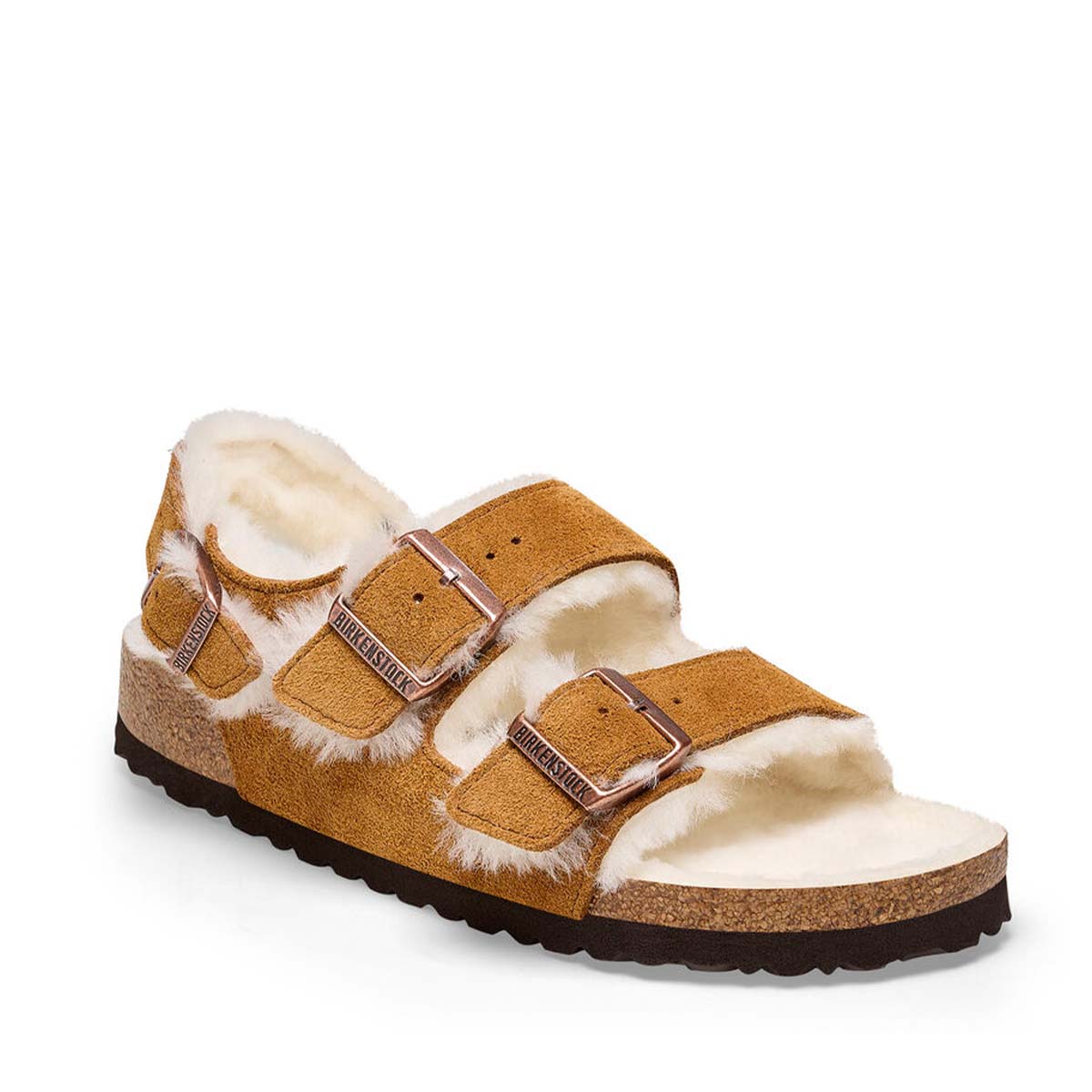 Birkenstock Milano Suede Shearling Mink סנדלי בירקנשטוק מילאנו פרווה מינק