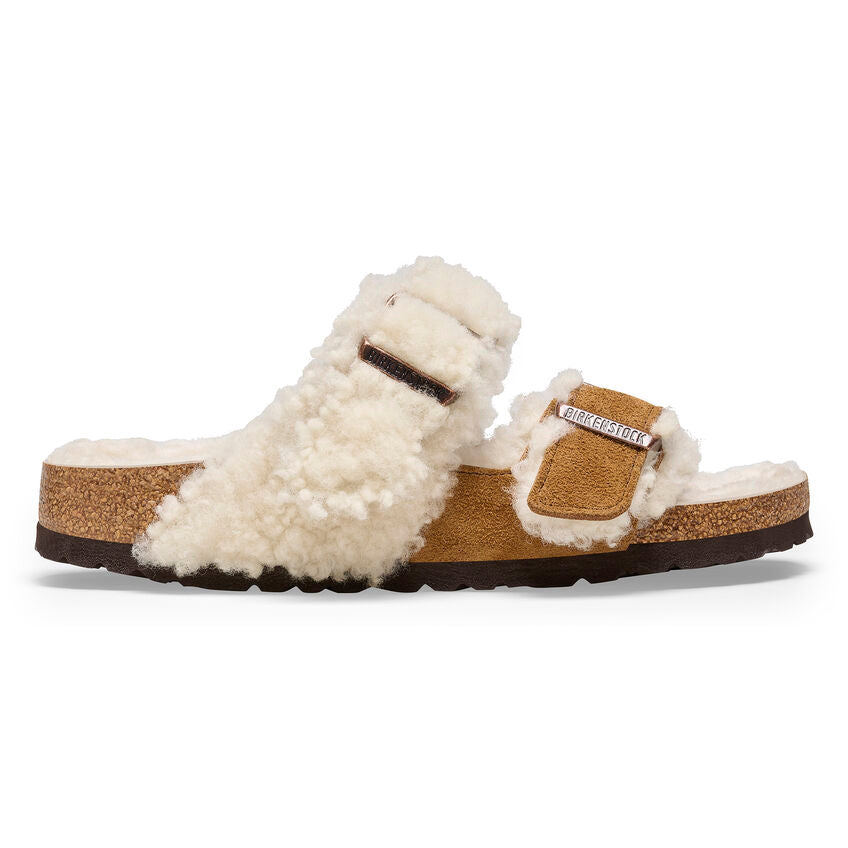 Birkenstock Arizona Split Teddy Parts Rivet Logo Mink בירקנשטוק אריזונה ספליט טדי מינק