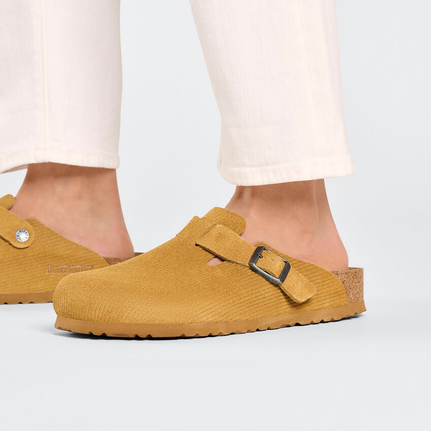 Birkenstock Boston Corduroy Cork Brown בירקנשטוק בוסטון נשים קורדרוי חום