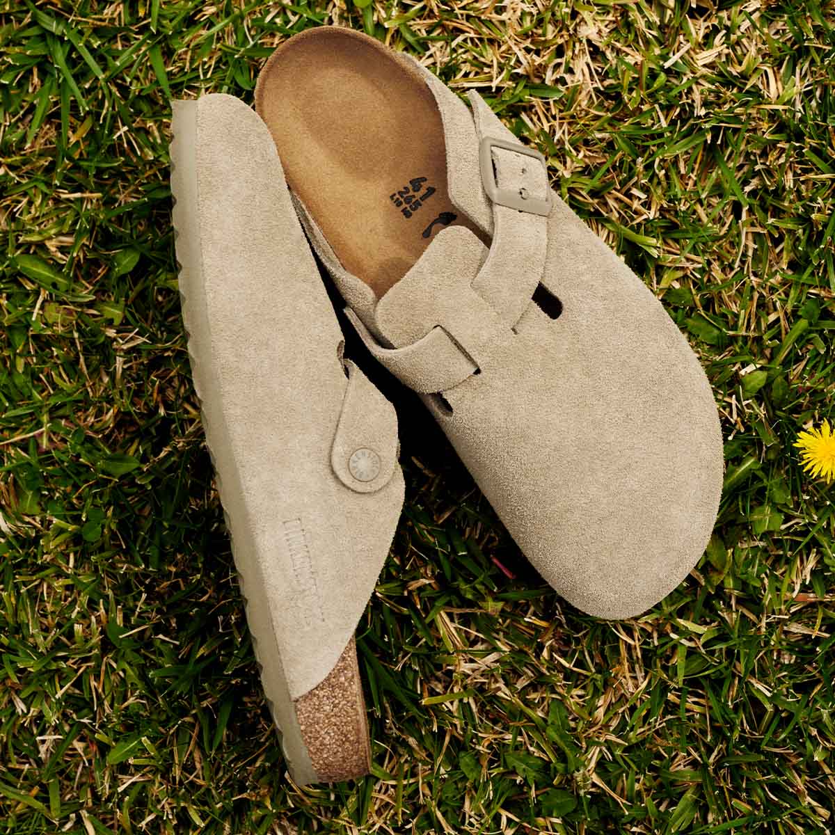 בירקנשטוק כפכפי יוניסקס בוסטון חאקי Birkenstock Boston Faded Khaki