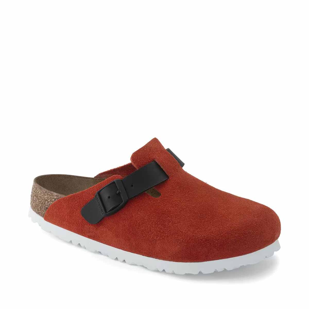 Birkenstock Boston Tomato Black כפכפי בירקנשטוק בוסטון אדום שחור לנשים