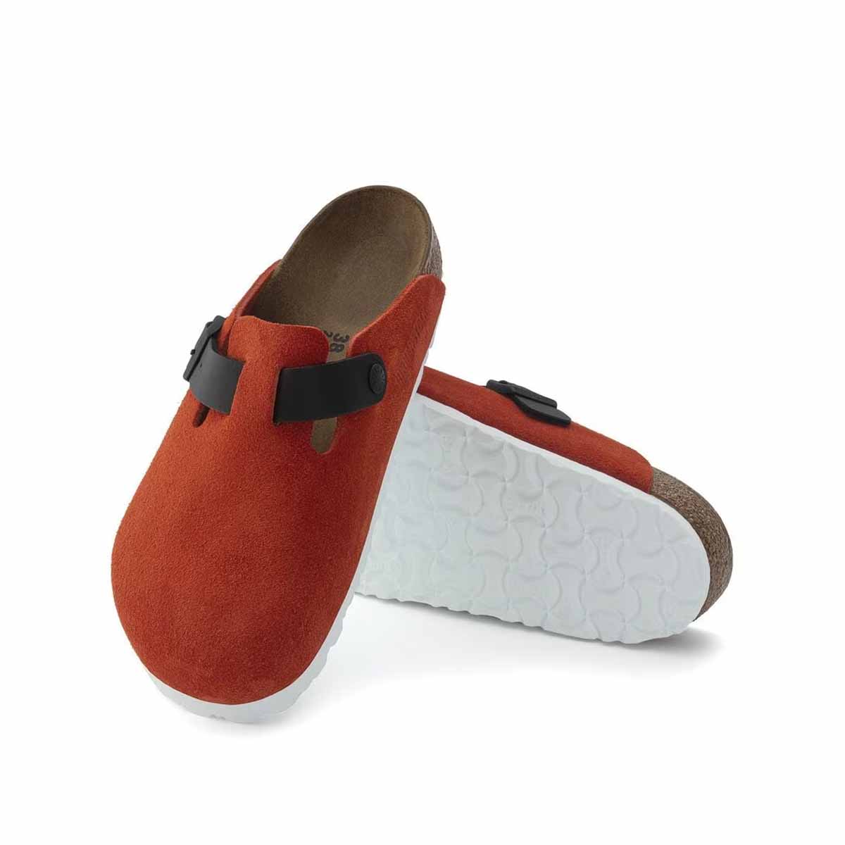 Birkenstock Boston Tomato Black כפכפי בירקנשטוק בוסטון אדום שחור לנשים