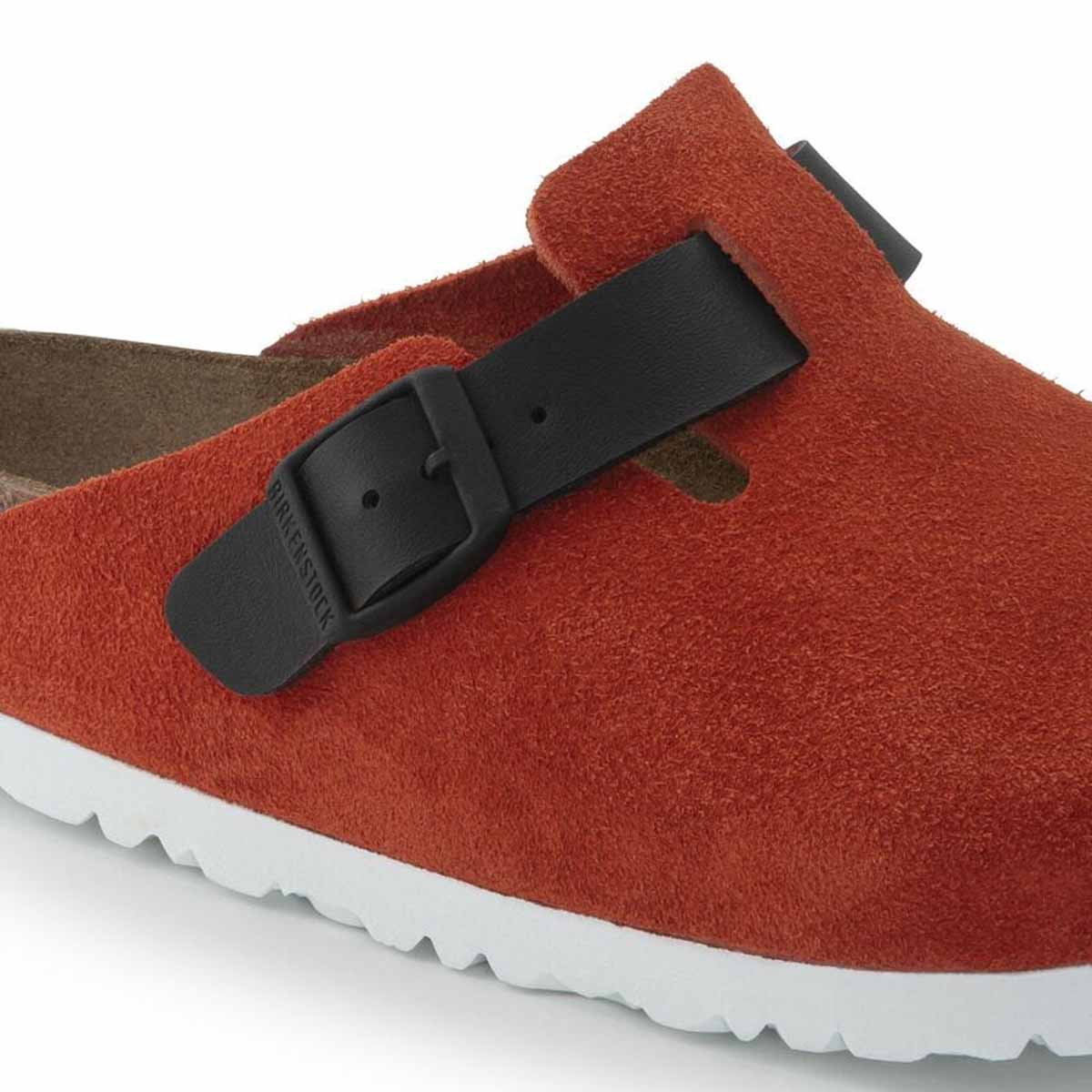 Birkenstock Boston Tomato Black כפכפי בירקנשטוק בוסטון אדום שחור לנשים