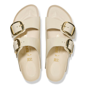 Birkenstock Arizona Big Buckle High Shine Ecru בירקנשטוק כפכפי נשים