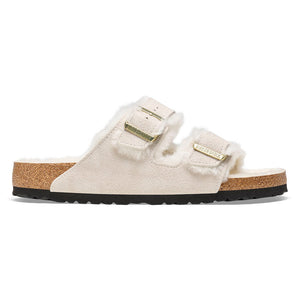 Birkenstock Arizona Shearling Antique White בירקנשטוק כפכפי נשים אריזונה עם פרווה