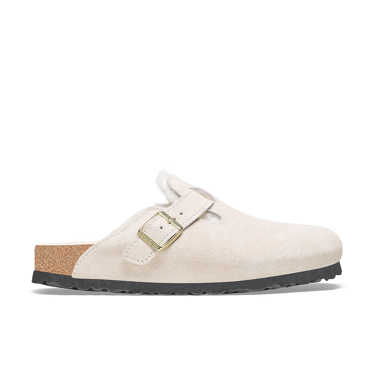 Birkenstock Boston Shearling Antique White בוסטון פרווה לבן עתיק בירקנשטוק כפכפי נשים