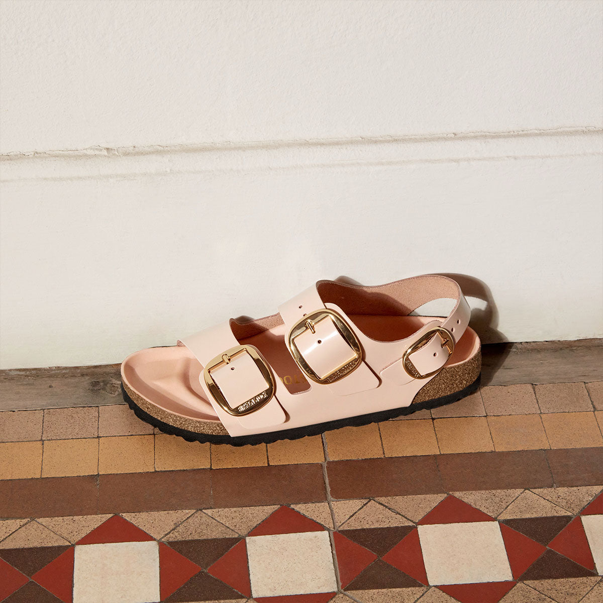 Birkenstock Milano Big Buckle High Shine New Beige בירקנשטוק סנדלי נשים