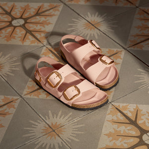 Birkenstock Milano Big Buckle High Shine New Beige בירקנשטוק סנדלי נשים