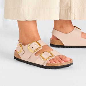 Birkenstock Milano Big Buckle High Shine New Beige בירקנשטוק סנדלי נשים