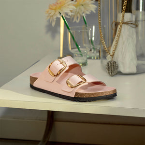 Birkenstock Arizona Big Buckle High Shine New Beige בירקנשטוק כפכפי נשים