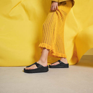 Birkenstock Gizeh PAP Flex Platform Black כפכפי בירקנשטוק גיזה פלטפורם שחור