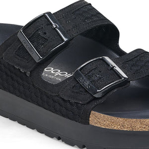 Birkenstock Arizona PAP French Piping Flex Platform Black כפכפי נשים שחור