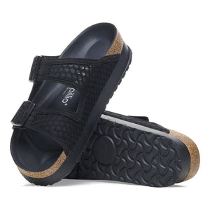 Birkenstock Arizona PAP French Piping Flex Platform Black כפכפי נשים שחור