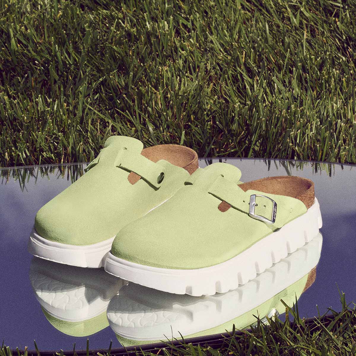 Birkenstock Boston PAP Chunky Faded Lime כפכפי בירקנשטוק בוסטון צאנקי ליים לנשים