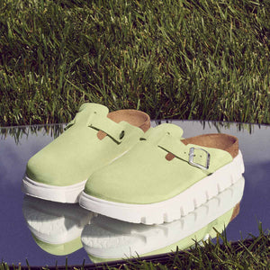 Birkenstock Boston PAP Chunky Faded Lime כפכפי בירקנשטוק בוסטון צאנקי ליים לנשים