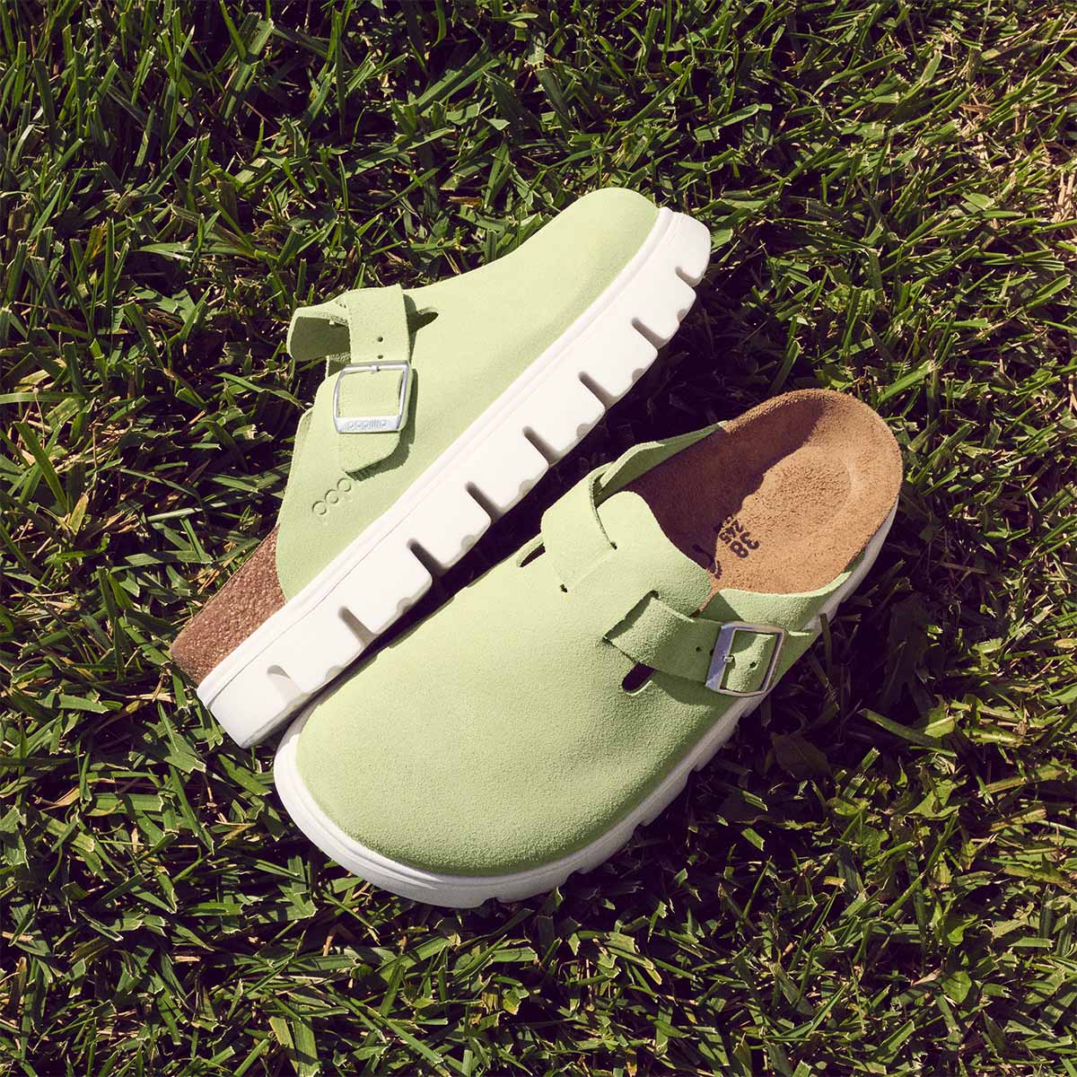 Birkenstock Boston PAP Chunky Faded Lime כפכפי בירקנשטוק בוסטון צאנקי ליים לנשים