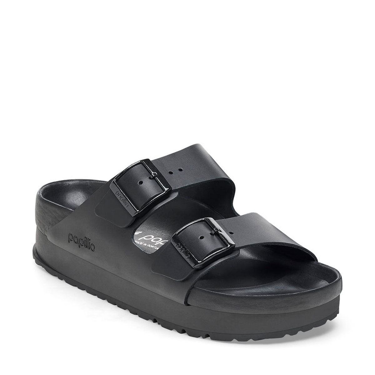 Birkenstock Arizona PAP Flex Platform Black כפכפי אריזונה פלקס פלטפורם שחור