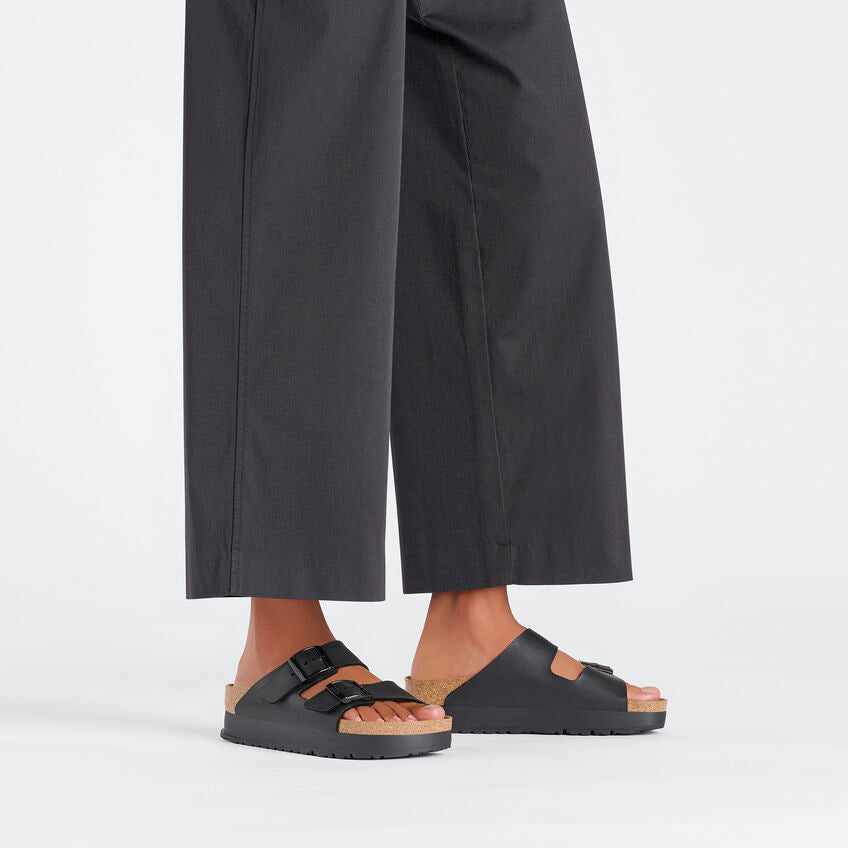 Birkenstock Arizona PAP Flex Platform Black כפכפי בירקנשטוק לנשים אריזונה פלקס שחור